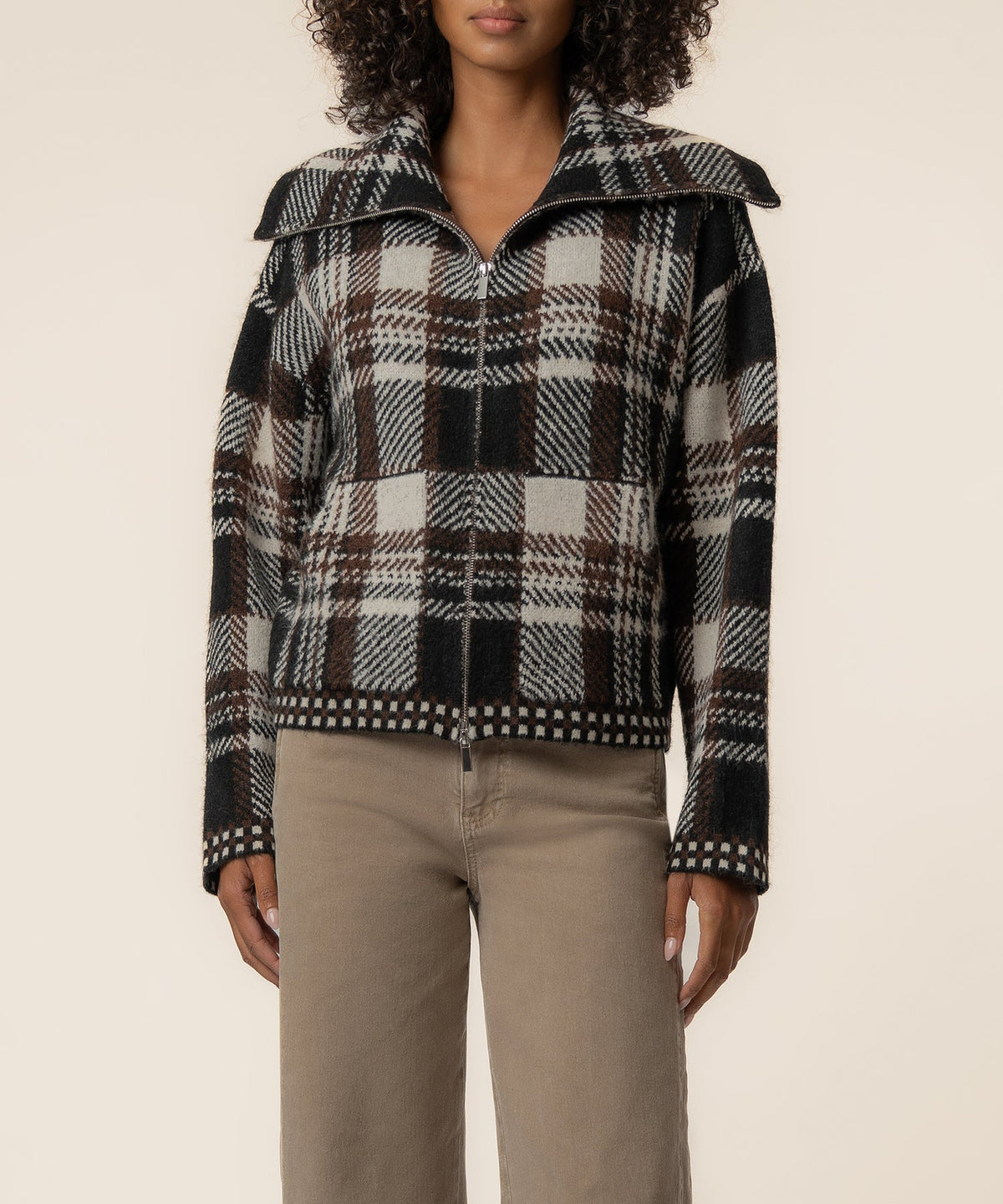 Kut Rue Zip Up Sweater Knit Jacket