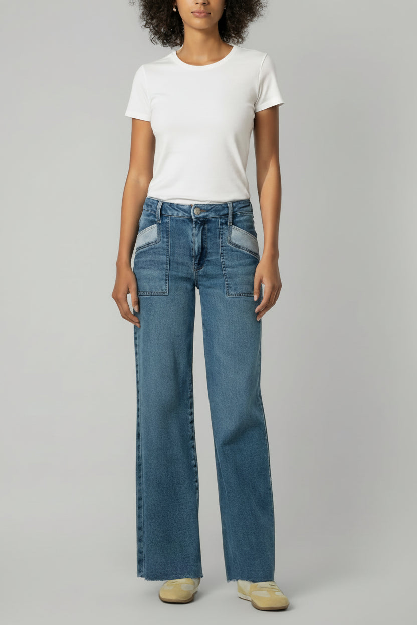 Kut Maya Front Pocket Raw Hem