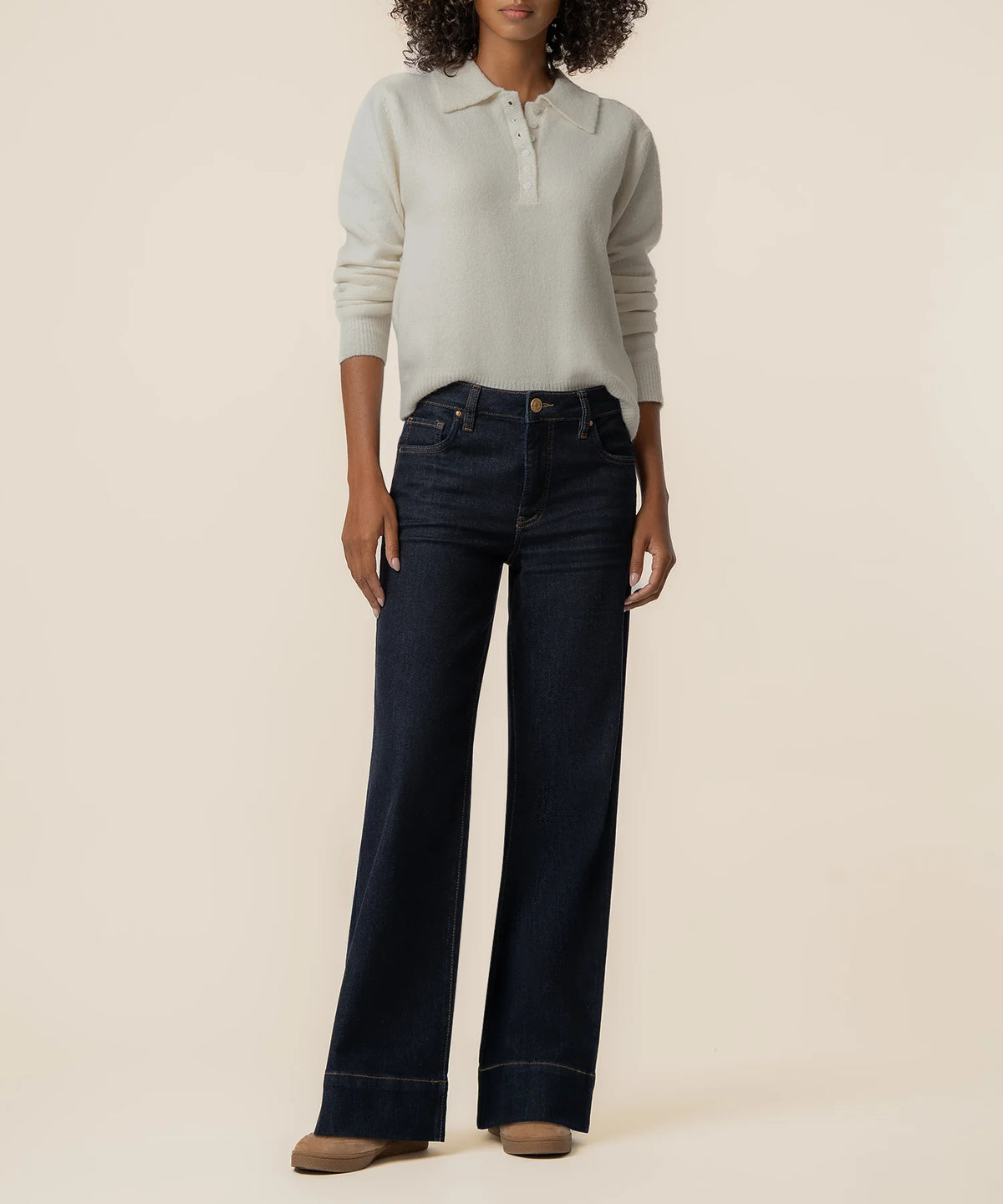 Kut Tassie Long Sleeve Sweater-Cream