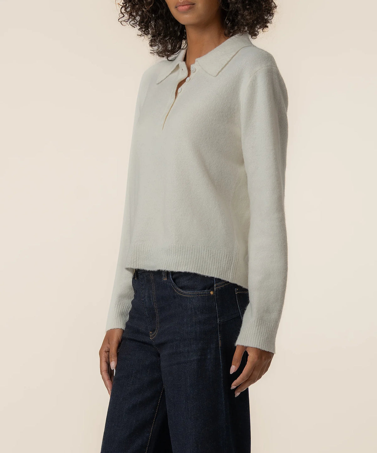 Kut Tassie Long Sleeve Sweater-Cream