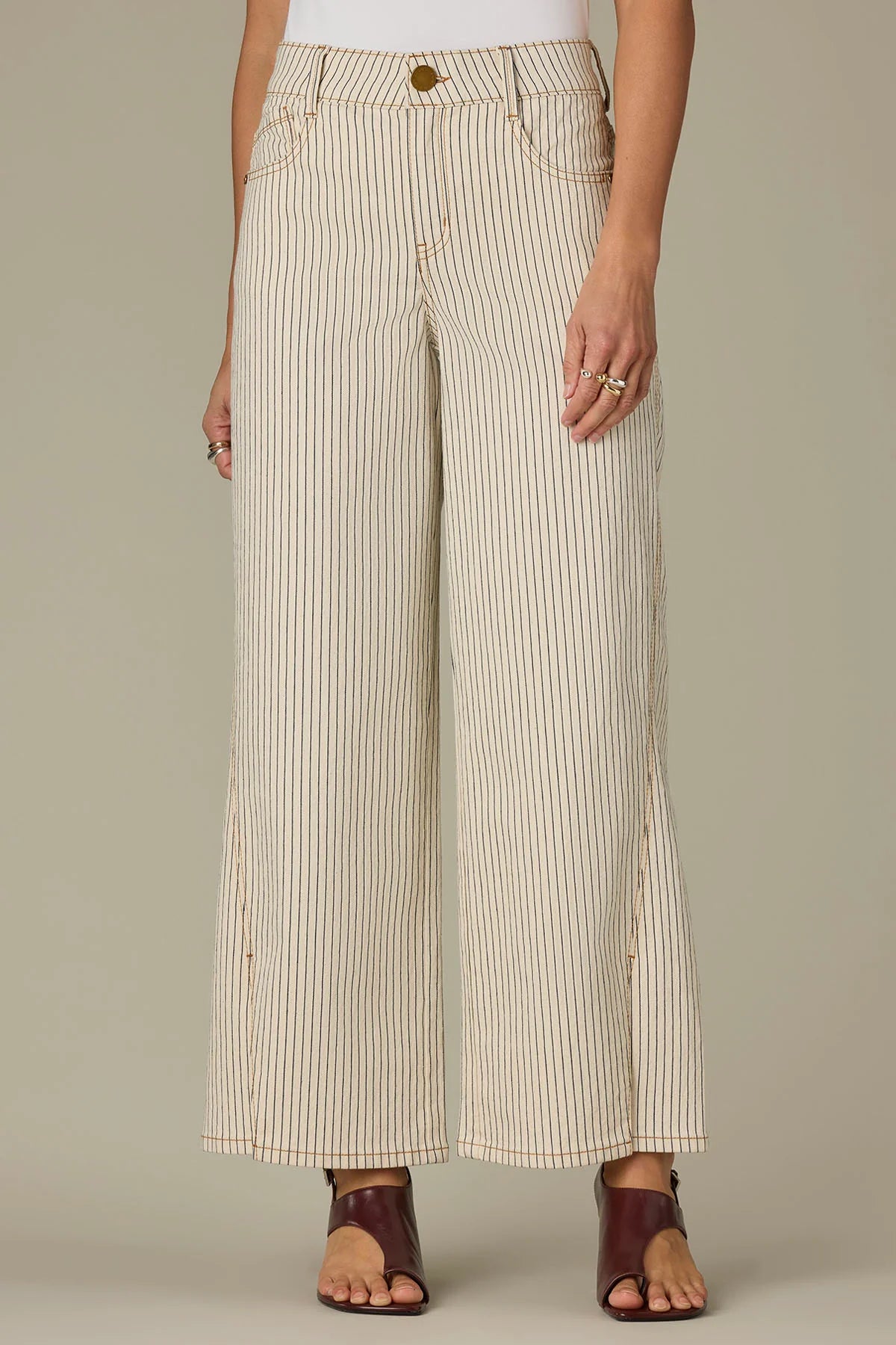 Striped Wide Leg Jeans
