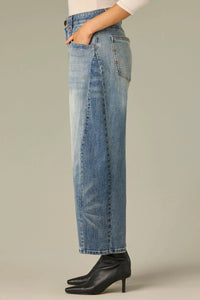 Side Panel Barrel Leg Jeans