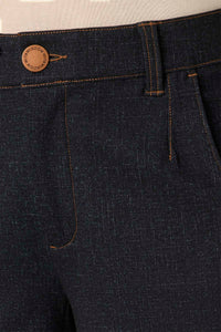 Whitney Gold Seam Wide Leg Knit Pants with Slit Hem