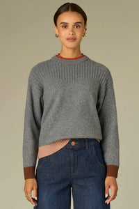 Double Color Block Ribbed Sweater