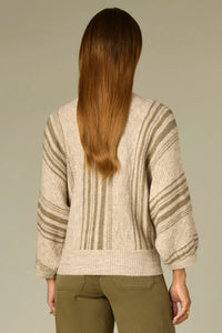 Pleated Dolman Striped Sweater