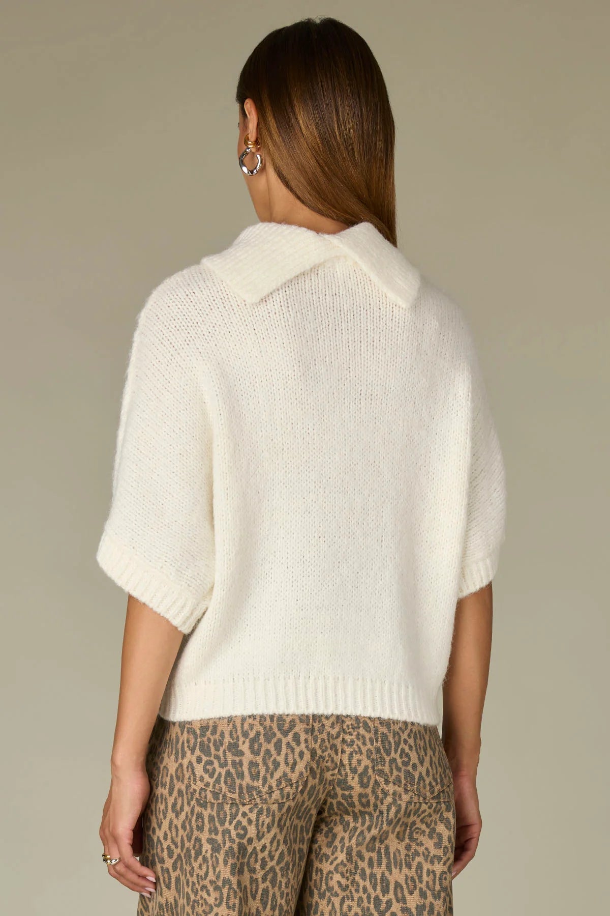 Dolman Sleeve Cable Stitch Sweater