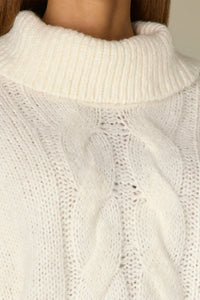 Dolman Sleeve Cable Stitch Sweater