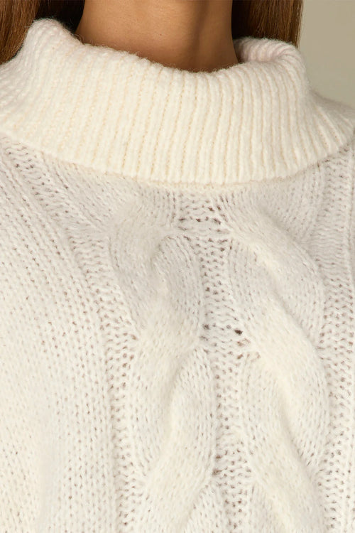 Dolman Sleeve Cable Stitch Sweater