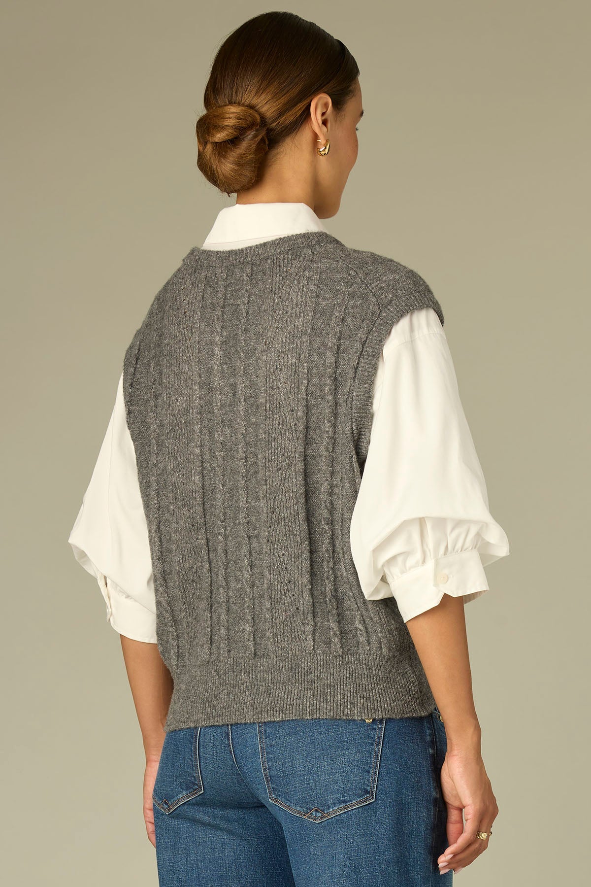 Embroidered Twofer Sweater Top