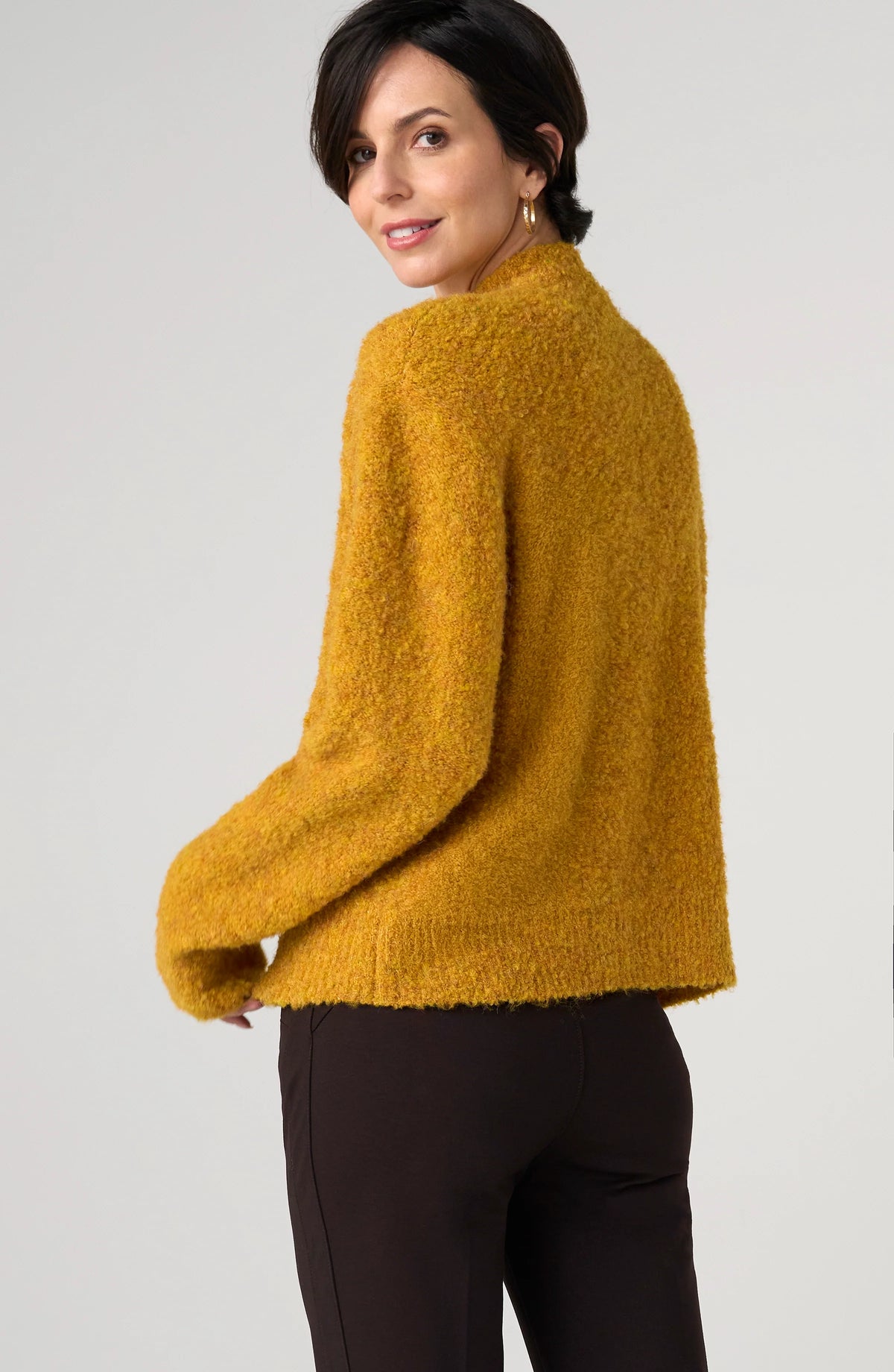 Liverpool Mock Neck Sweater w Buttons -Gold