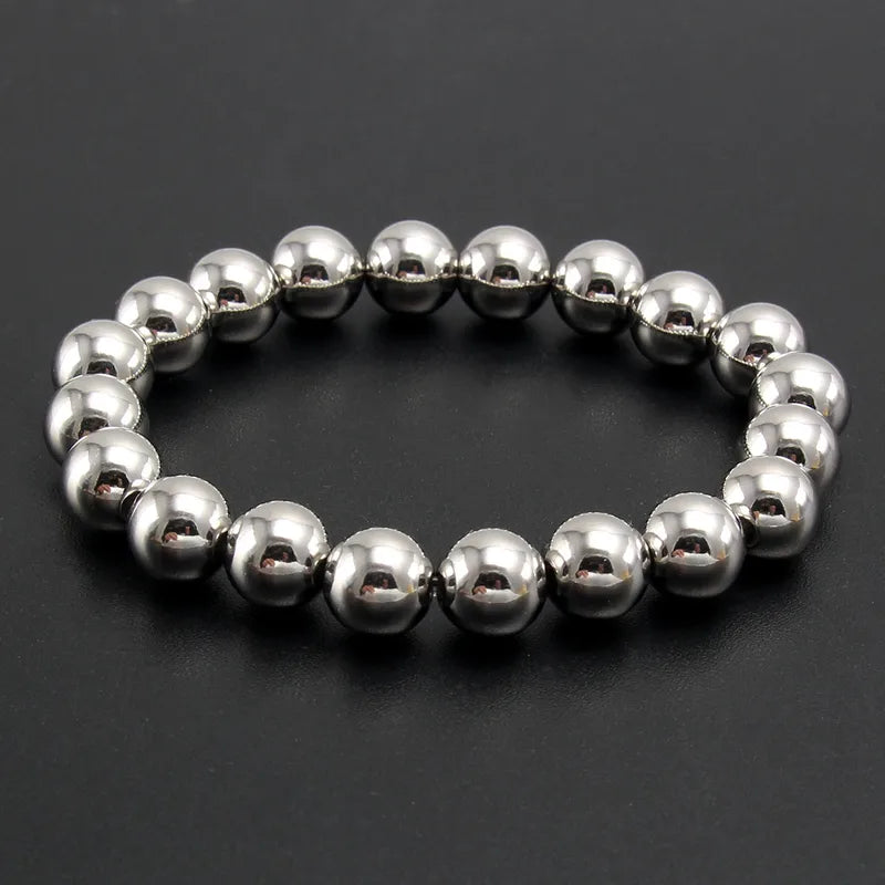 Silver Waterproof Beaded Bracelet