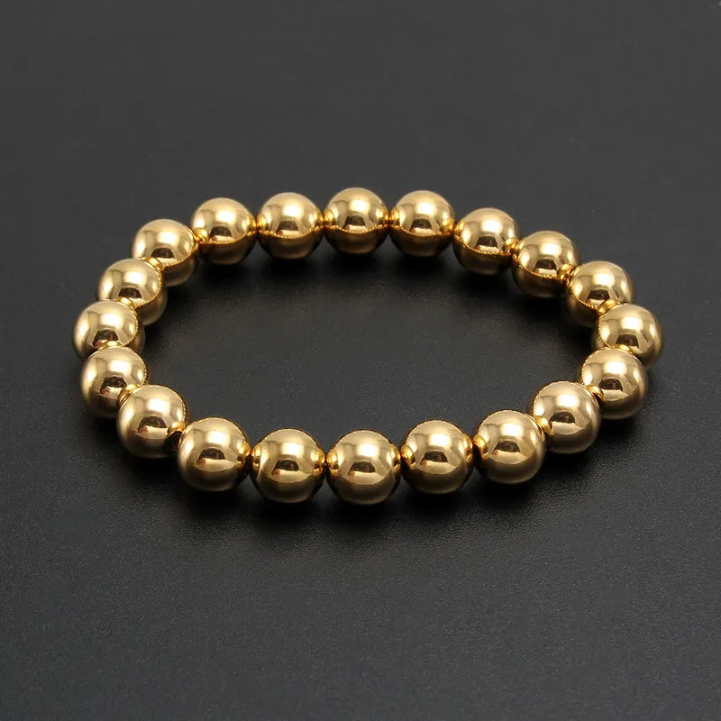 Gold Waterproof Beaded Bracelet