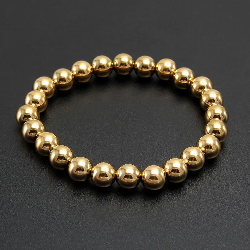Gold Waterproof Beaded Bracelet