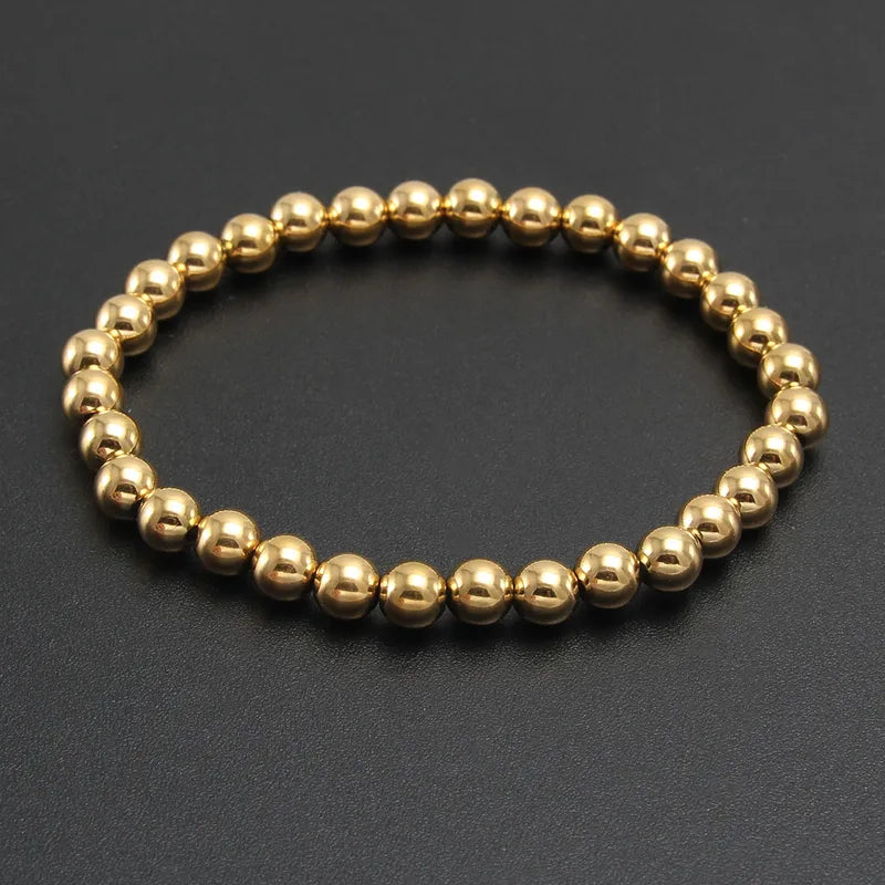 Gold Waterproof Beaded Bracelet