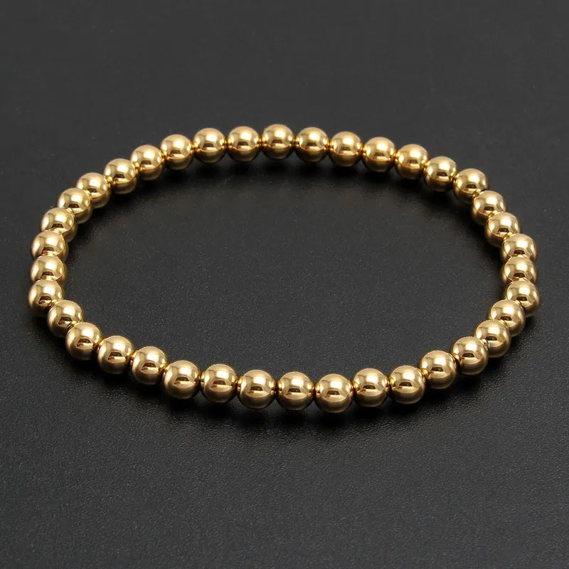 Gold Waterproof Beaded Bracelet