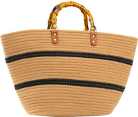 Woven Bamboo Handle Tote