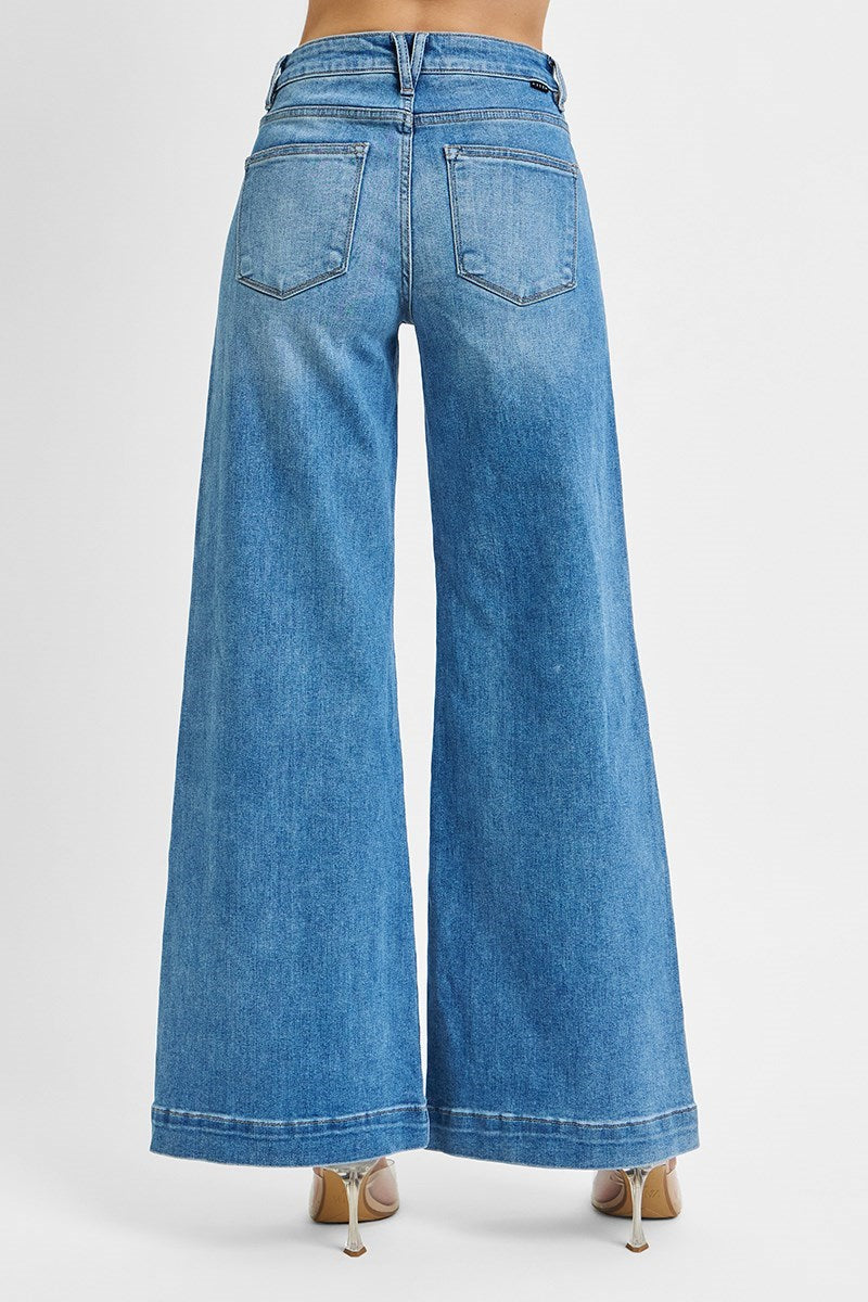 Front Patch Pocket Wide Leg Jean