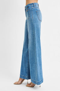 Front Patch Pocket Wide Leg Jean