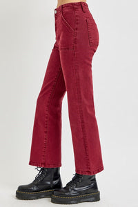 Patch Pocket Jeans-Wine