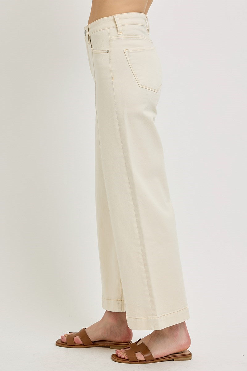 Risen Tummy Control Crop Wide Leg Jeans