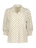 Cate Ruched Sleeve Top-Polka Dot