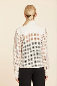 Faux Suede Lattice Cut Out Shirt/Jacket