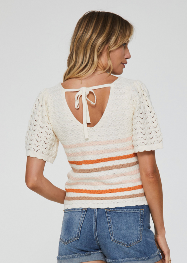 AL Renee Striped Crochet Top