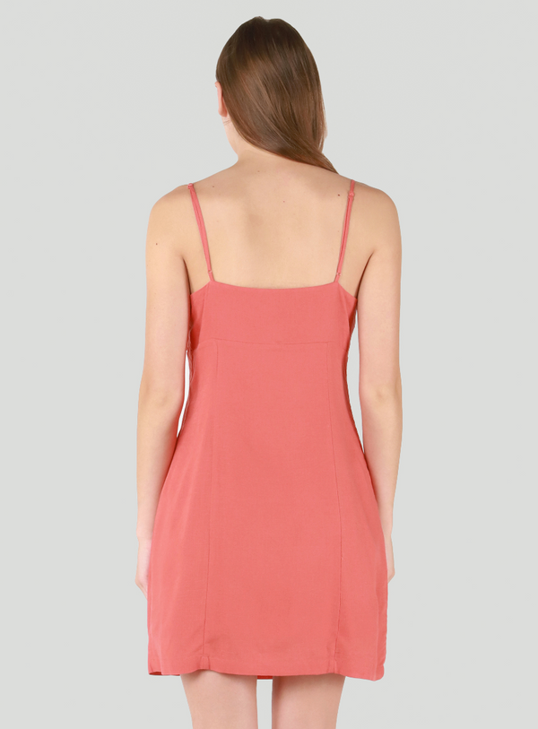 Dex Strappy Mini Dress-Coral