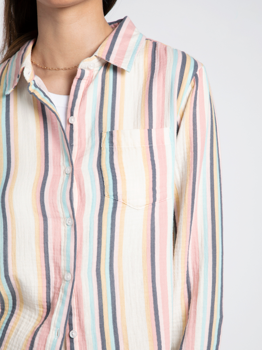 T&S Multi Stripe Gauze Shirt