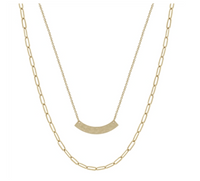 WH Curved Bar Layered Necklace