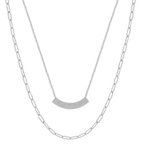 WH Curved Bar Layered Necklace