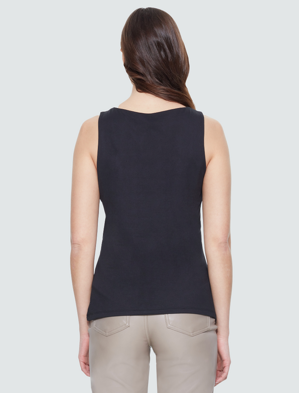 Dex Square Neck Tank-Blk