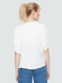 Dex Henley Flowy Blouse-Ivory