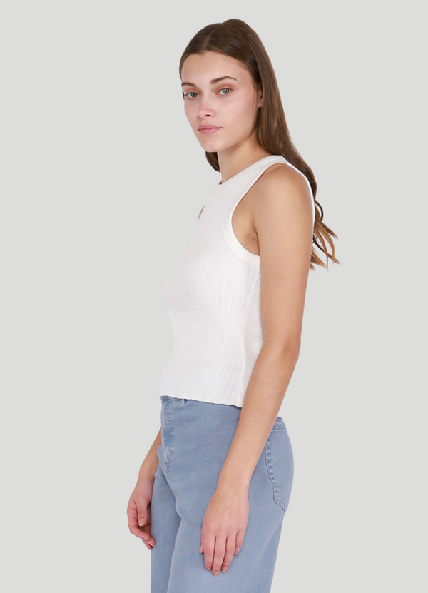 Dex Waffle Knit Tank-Wht