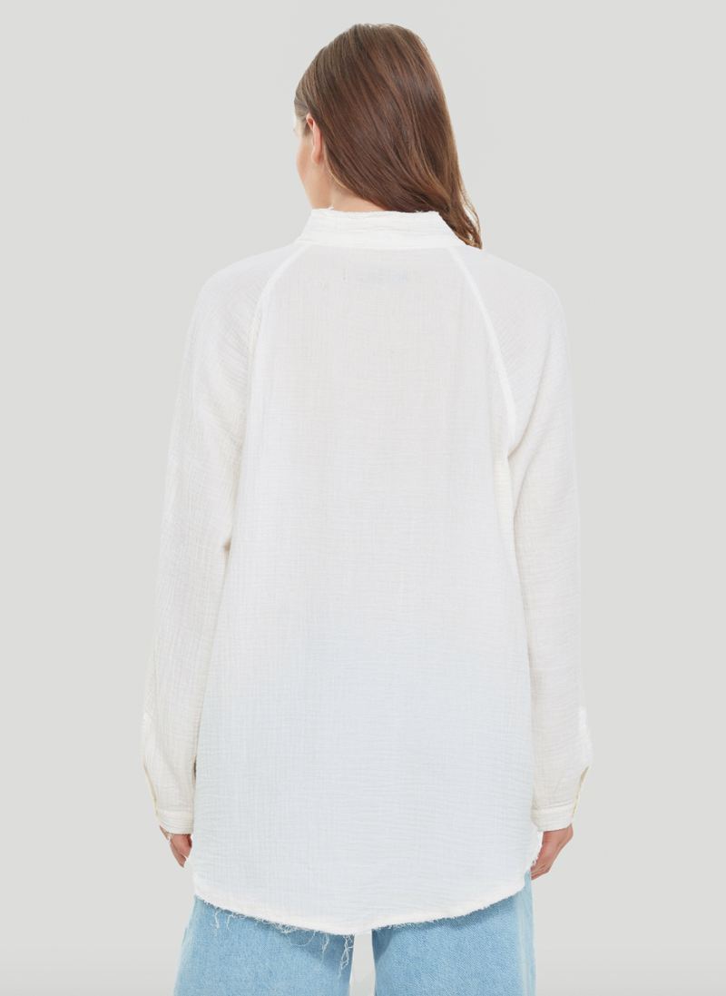 Dex Beach Gauze Tunic-Wht