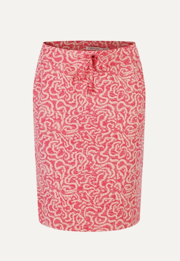 ESQ Printed Knee Length Skirt-Berry