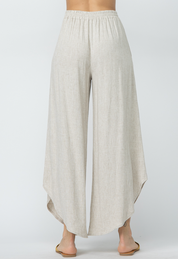 W+M Linen Crop Curved Hem Pant