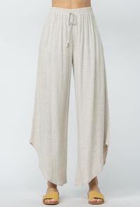 W+M Linen Crop Curved Hem Pant