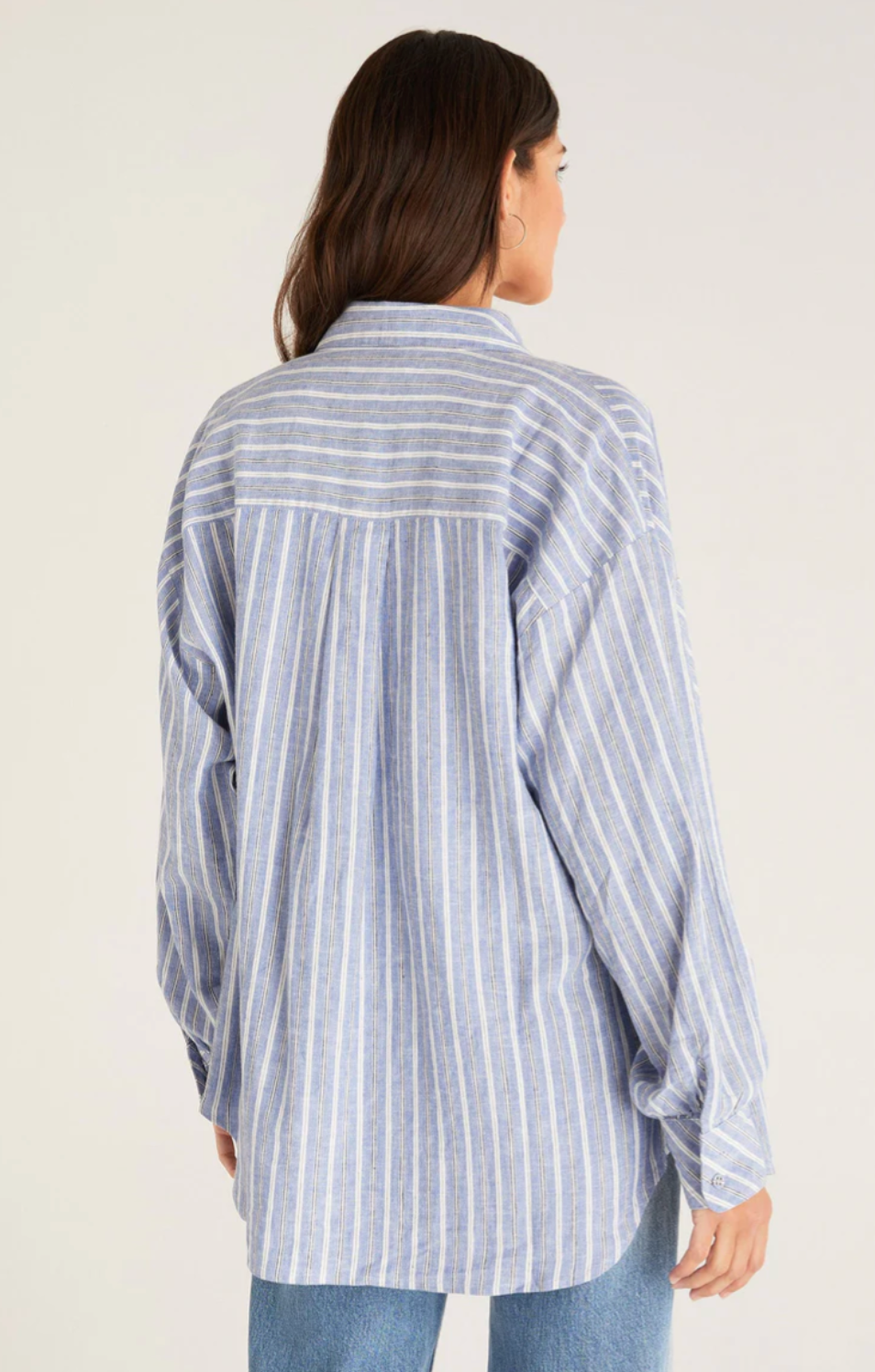 Zsup Striped Button up-Blue