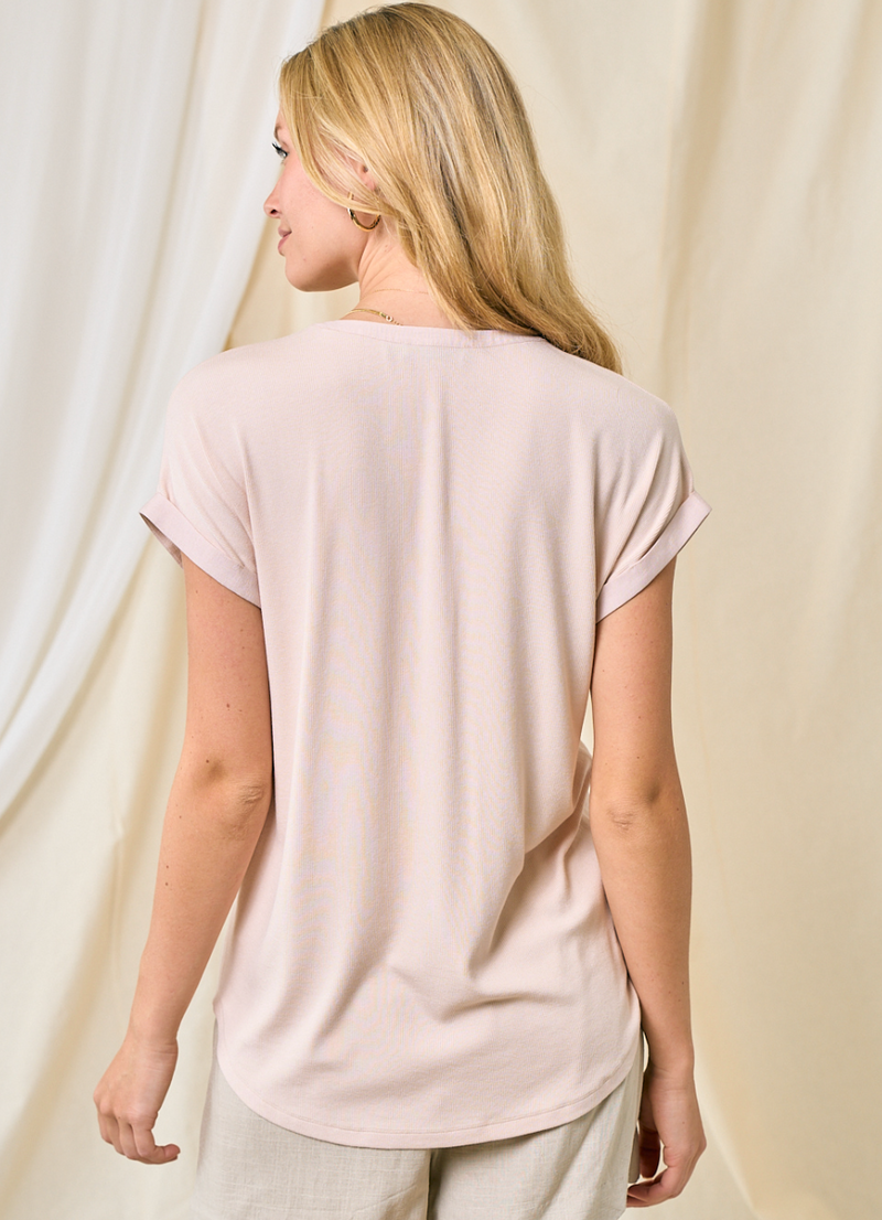 D&R Micro Rib Dolman-Blush