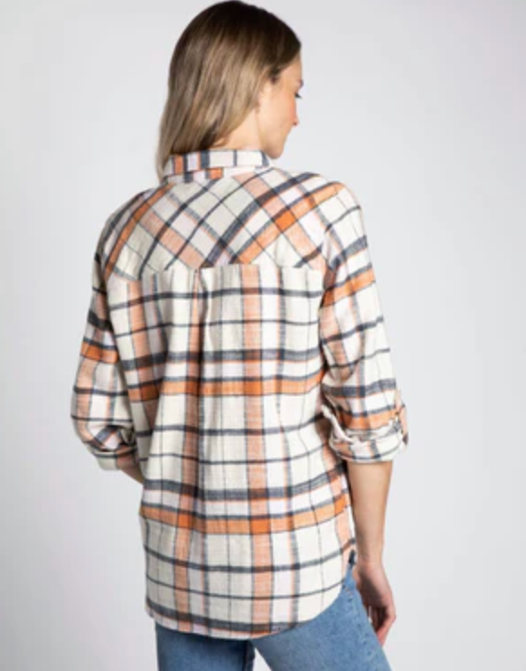 T&S Poppy Plaid Button-Up
