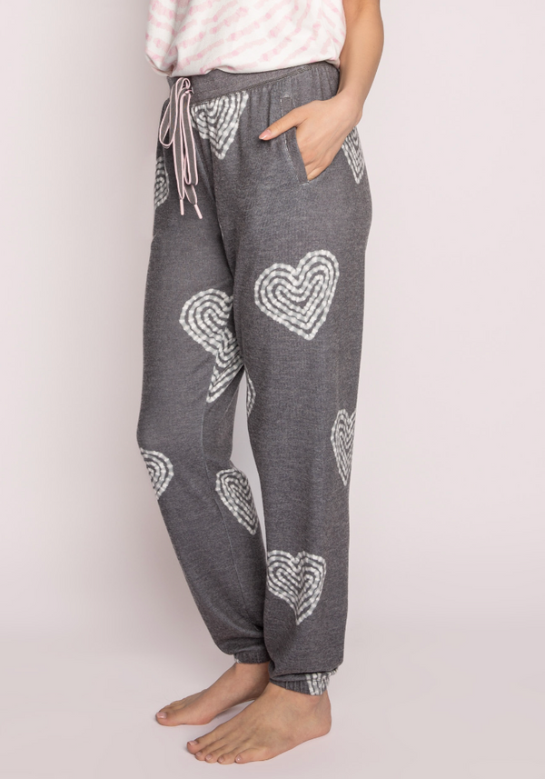 PJS Heart Lounge Set-Grey