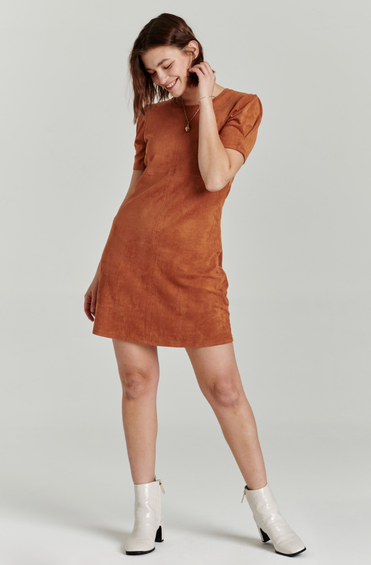 white christmas dresses Chic Babe Faux Suede Mini Dress main image 1