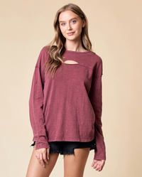 D&R Cut out Front Top-Berry