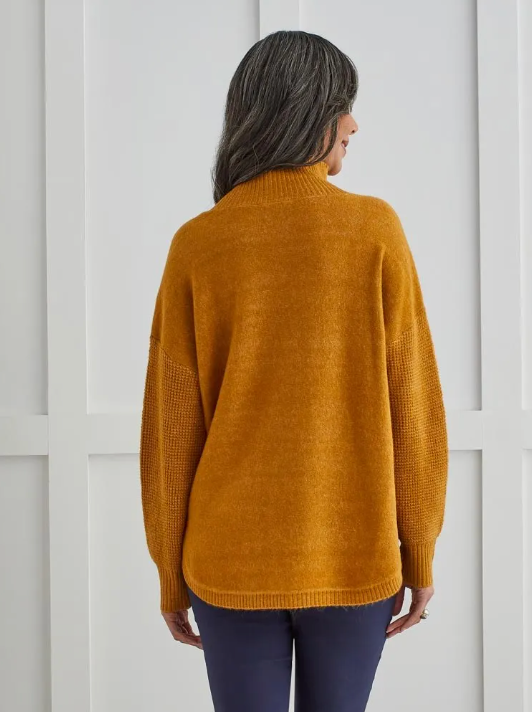 TRBL Mock Neck Sweater-Marigold