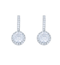 SA Halo CZ Drop Earring