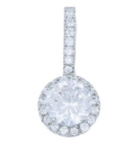 SA Halo CZ Drop Earring