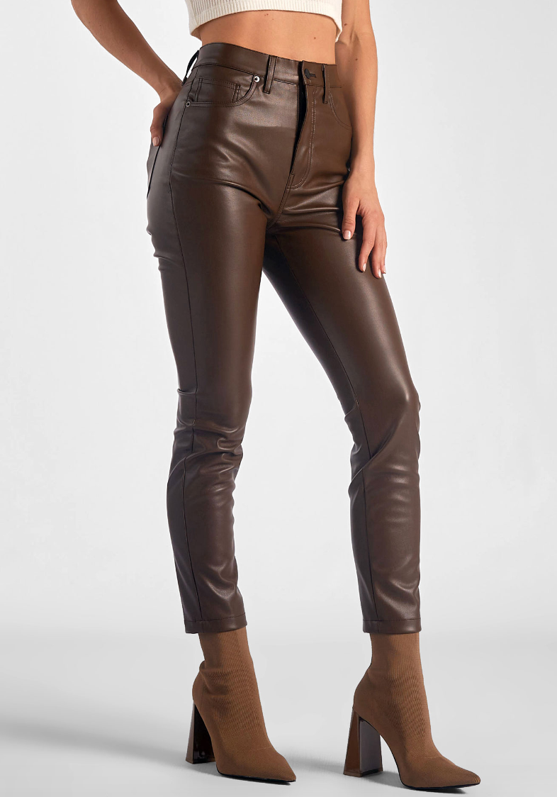 ELN Leather Pant-Brown