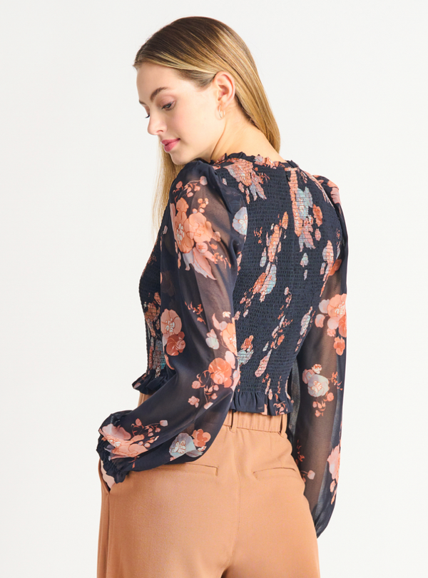 DBT Floral Smocked Bodice Top