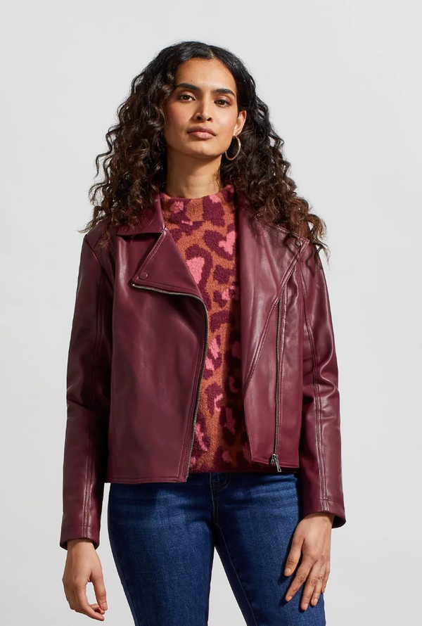 TRBL Biker Jacket-Red Wine